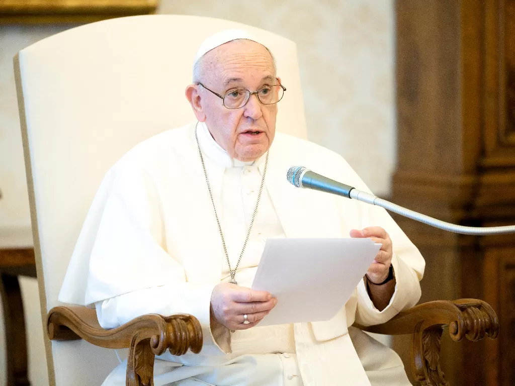 Paus Francis menghormati George Floyd dalam audiensi umum mingguan. (Photo/REUTERS/Vatican Media)