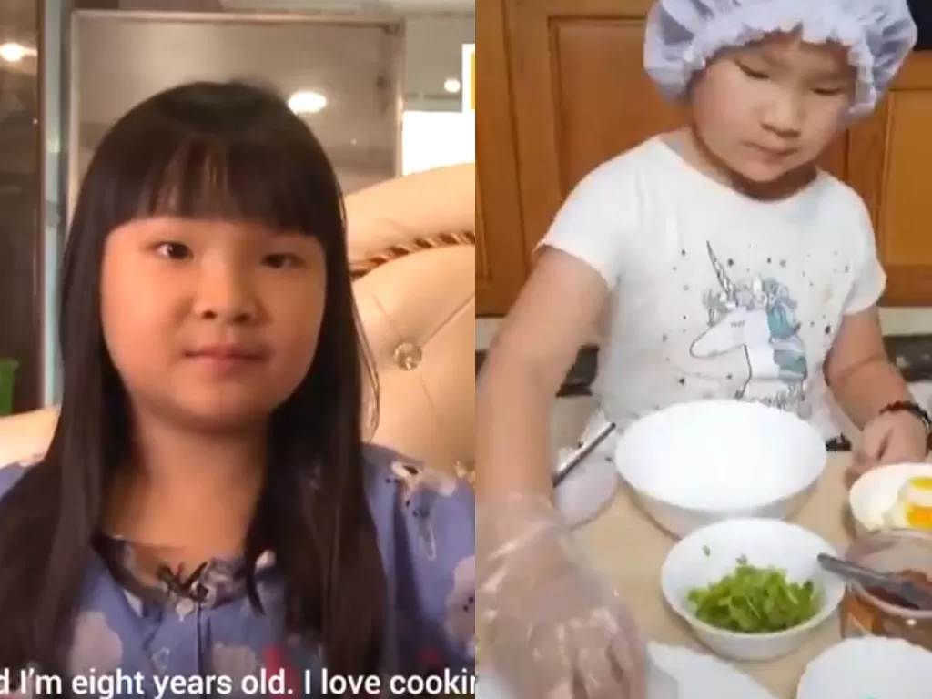 Gadis cilik berusia 8 tahun asal Myanmar yang viral karena video memasaknya. (Tangkapan layar/SCMPNews)