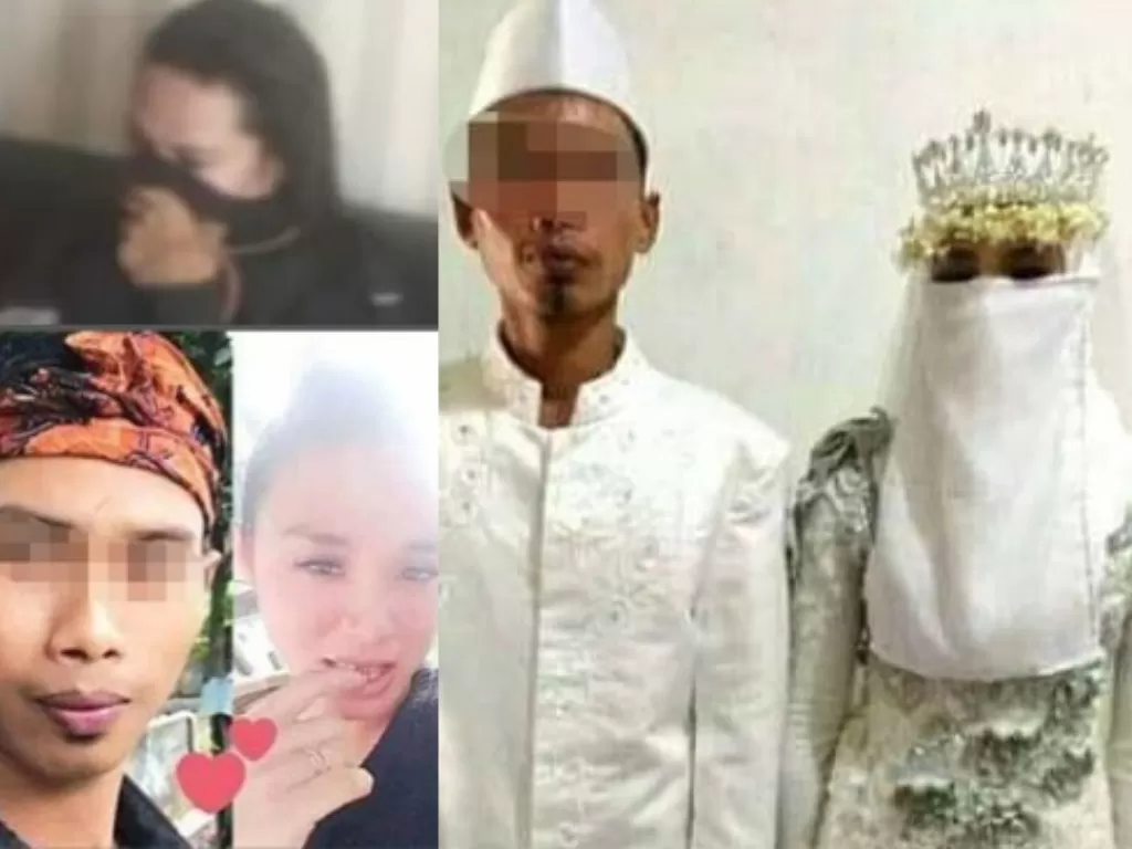 Pernikahan antara Muh (31) dengan S yang menyamar jadi Mita (25) di Kediri, Lombok Barat. (Foto: Istimewa)