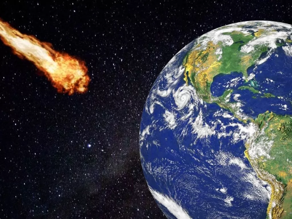 Ilustrasi asteroid mendekati Bumi. (Pixabay)