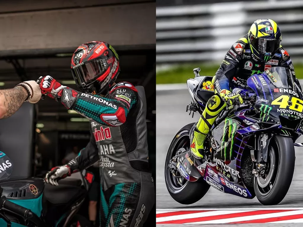 Fabio Quartararo (kiri) dan Valentino Rossi (kanan). (Instagram/@fabioquartararo20/@valeyellow46)