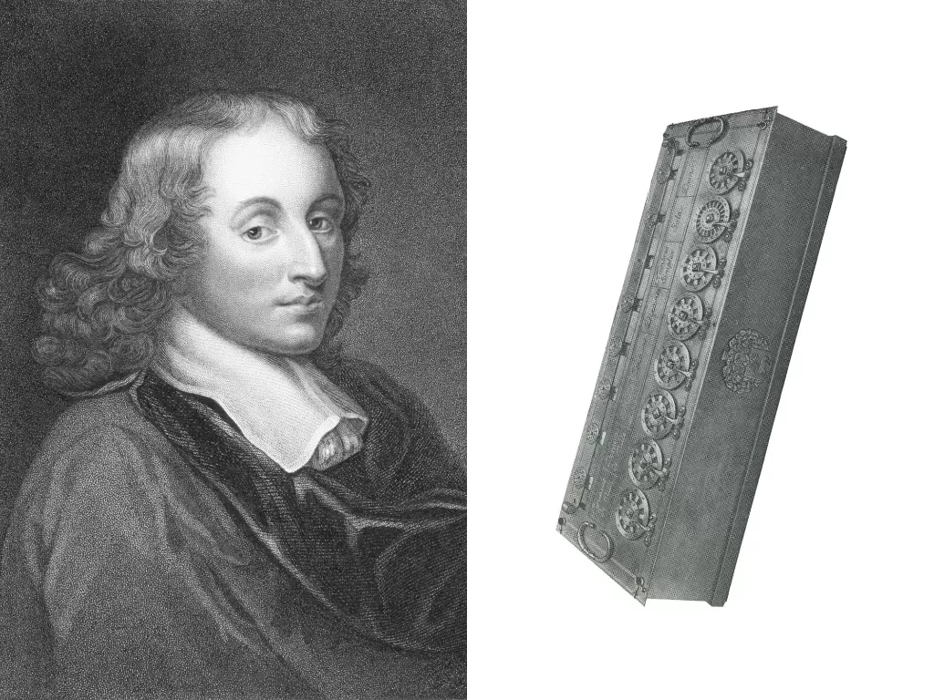 Blaise Pascal dan mesin hitung penemuannya. (britannica.com/wikipedia.org)