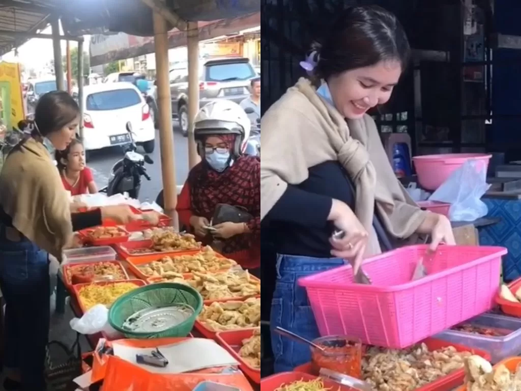 Penjual gorengan cantik di Jogja. (Instagram/@jogjafood)