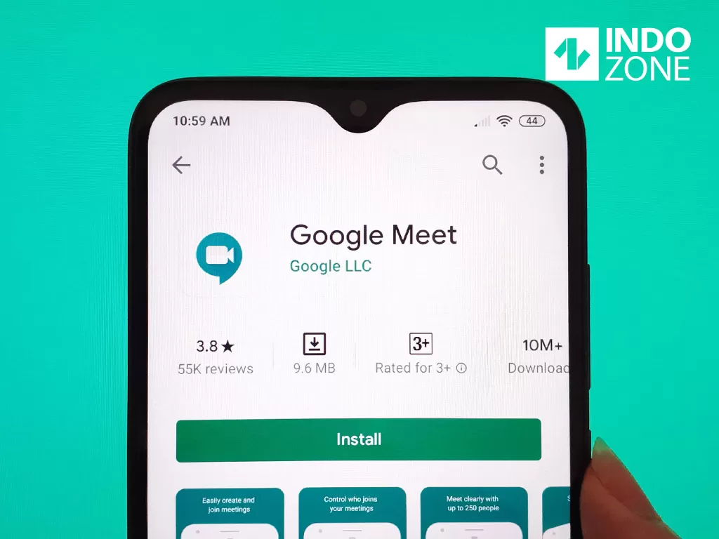 Aplikasi Google Meet di Google Play Store (photo/INDOZONE/Ferry)