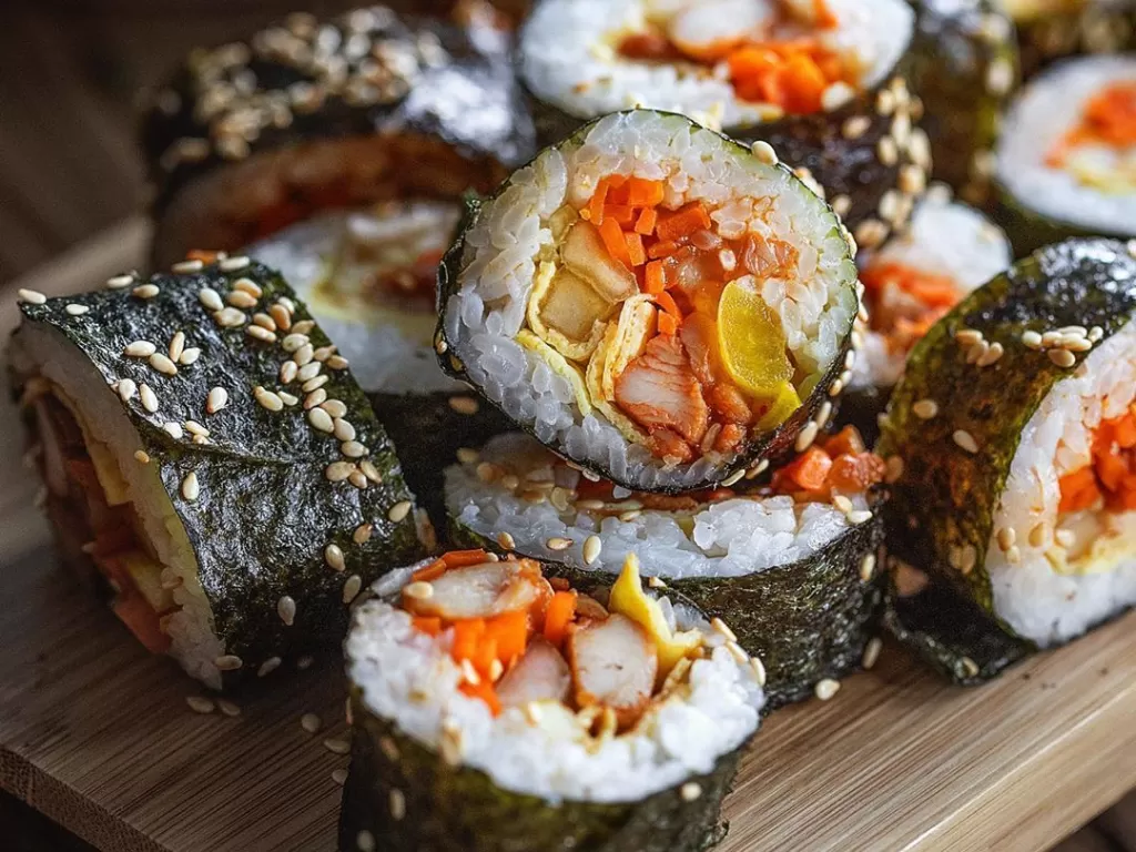 llustrasi kimbap tanpa sayur. (Instagram/makoeats)