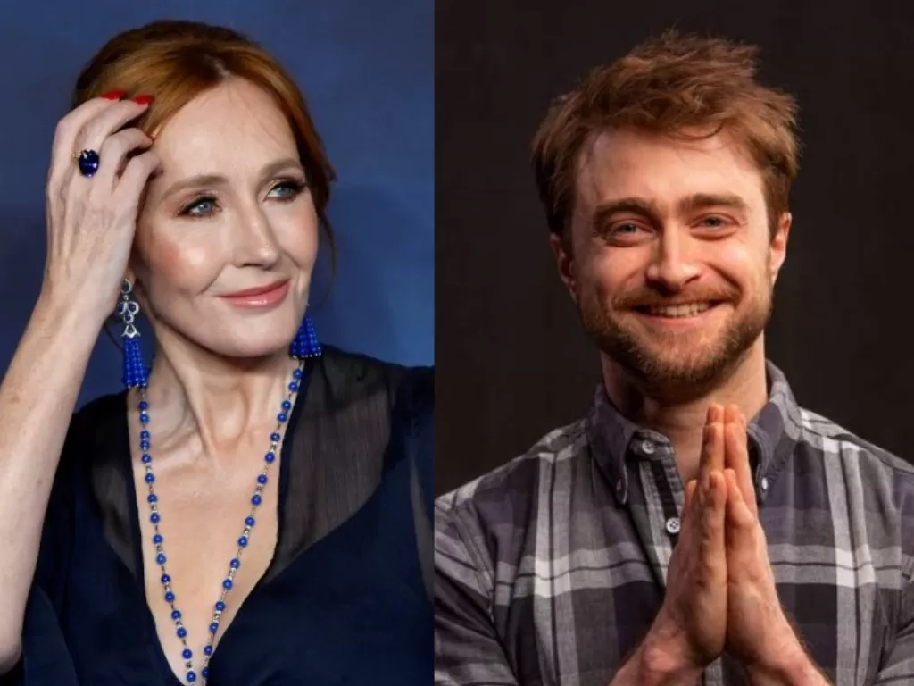 Kiri: JK Rowling (REUTERS/Toby Melville), kanan: Pemeran Harry potter Daniel Radcliffe. (instagram/@daniel9340).