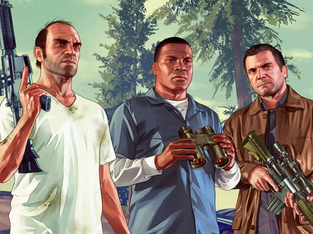 3 karakter utama di Grand Theft Auto V (photo/Rockstar Games)