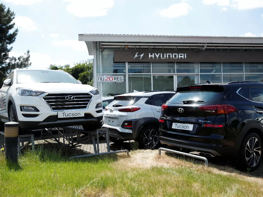 Tampilan dealer dan mobil pabrikan Hyundai. (REUTERS/ANDREW BOYERS)