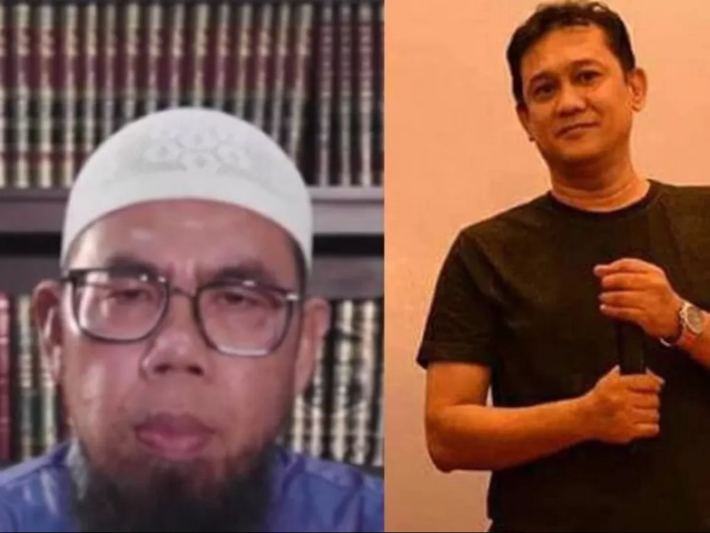 Ustadz Zainal Abidin (kiri) dan Denny Siregar (kanan). (Foto: Istimewa)