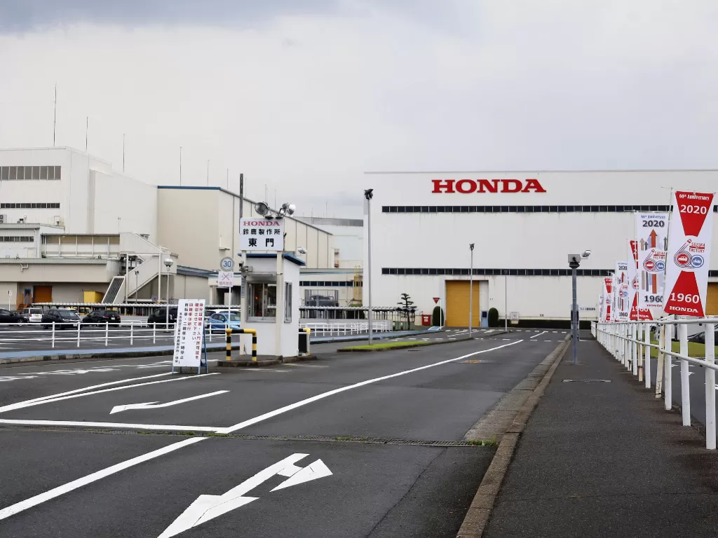 Tampilan pabrikan Honda Motor Company di Suzuka, Jepang yang terjadi ledakan. (asia.nikkei.com)