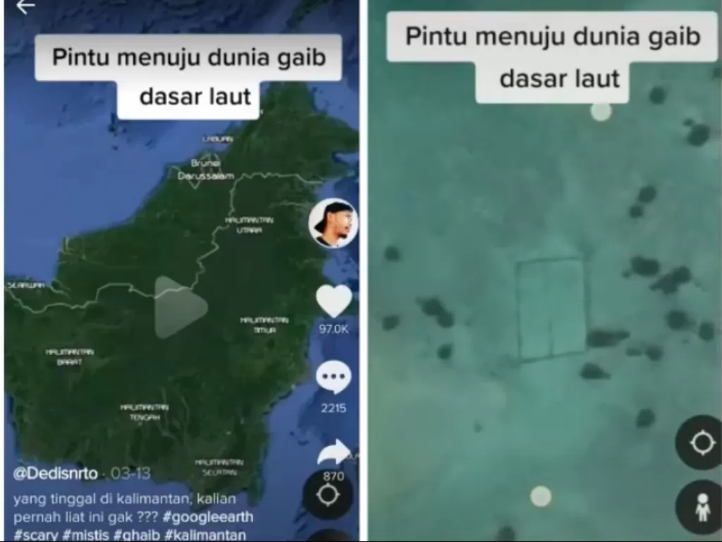 Video menunjukan pintu gaib berada di dasar laut (Instagram/@nenk_update)