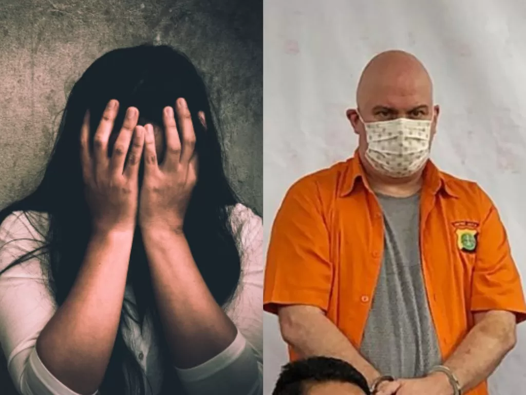 (kiri) Ilustrasi korban prostitusi (Freepik), (kanan) Buronan Russ Medlin. (INDOZONE/Samsudhuha Wildansyah).