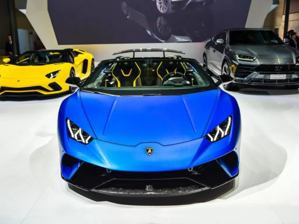 Deretan mobil Lamborghini dalam pameran otomotif. (Dok. Lamborghini)