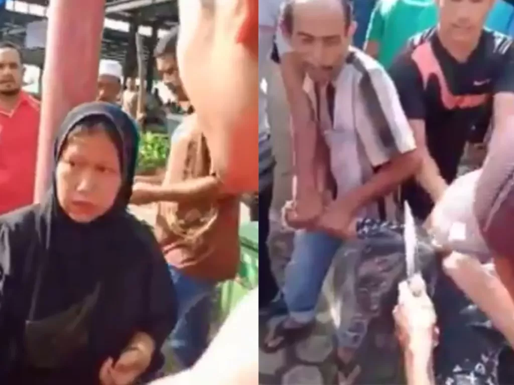 Seorang wanita di Aceh dihakimi massa, rambutnya dibotaki dituduh mencuri. (Istimewa)