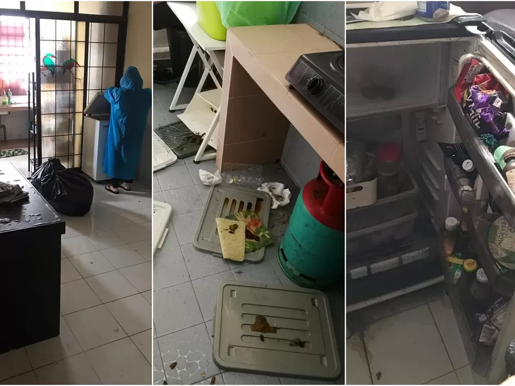 Potret guru di Malaysia yang berjuang membersihkan rumah, usai ditinggal selama 3 bulan karena corona. (Facebook/Que Sera Sera)