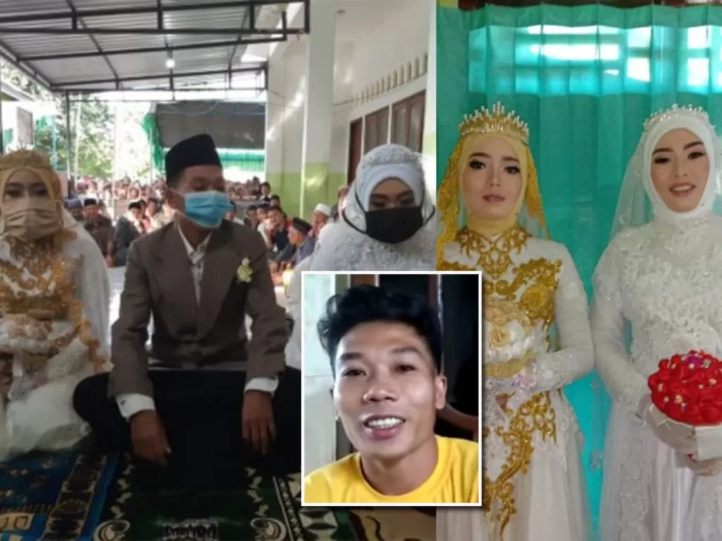 Saiful Bahri pria Lombok menikahi sekaligus dua wanita yakni Hariyani dan Mustiawati. (Istimewa)