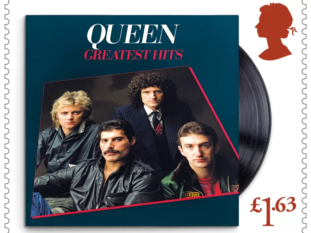 Salah satu desain perangko ekslusif edisi khusus Queen. (Royal Mail/Queen/Handout via REUTERS)