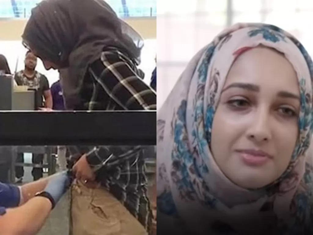 Zainab saat diperiksa di bandara Boston tahun 2017 lalu. (Foto: Istimewa)