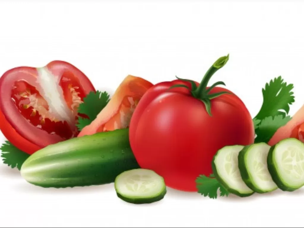 Ilustrasi makanan padat dari sayur-sayuran. (Freepik).