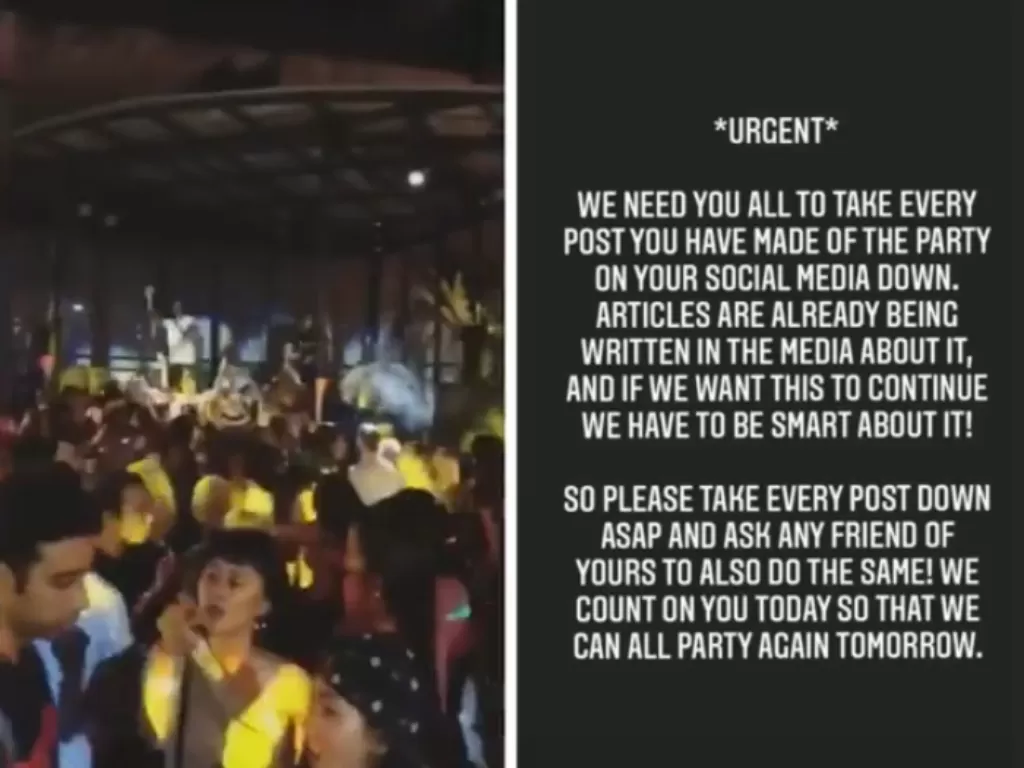 Viral video ratusan orang gelar party tanpa protokol kesehatan (Instagram/@lambe_turah)