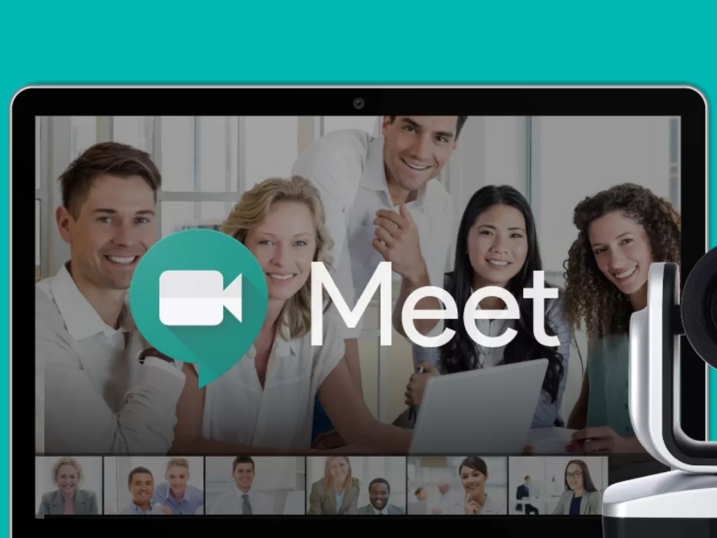 Ilustrasi video conference dengan Google Hangouts Meet (meet.google.com)