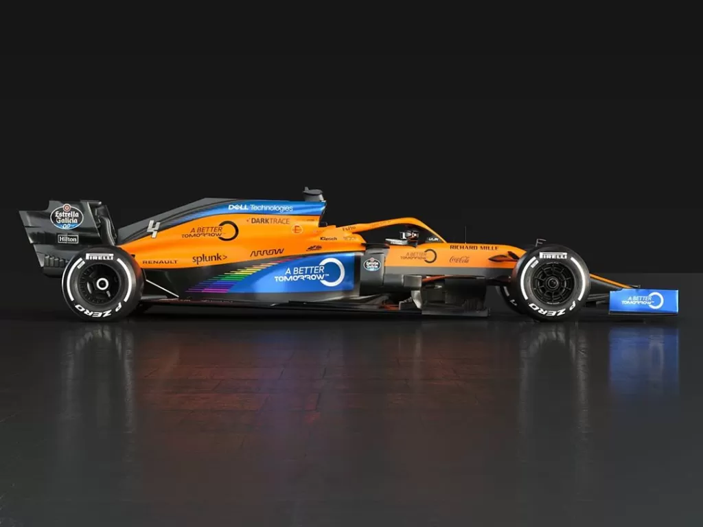Tampilan livery terbaru mobil balap McLaren di F1 2020. (Instagram/@mclaren)