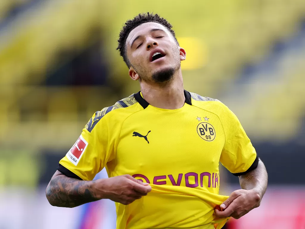 Gelandang Borussia Dortmund, Jadon Sancho. (Lars Baron/Pool via REUTERS)