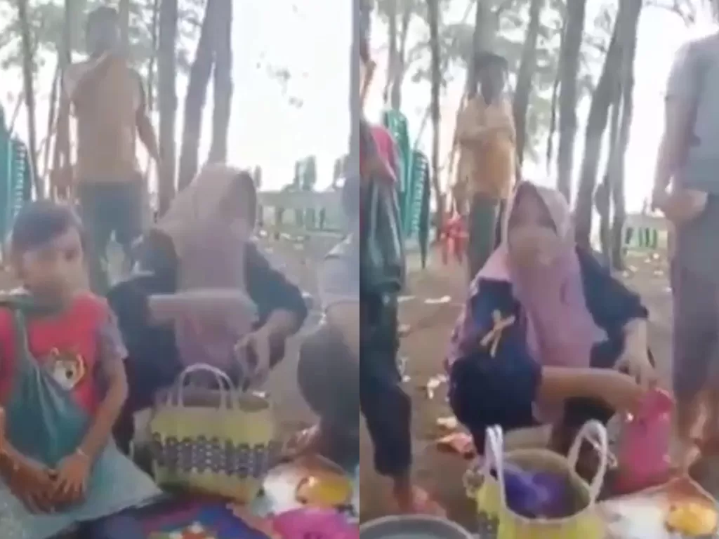 Cuplikan video ketika pengunjung Pantai Cemoro Sewu, Kabupaten Batang, diusir oleh pedagang setempat karena bawa bekal sendiri. (Foto: Istimewa)