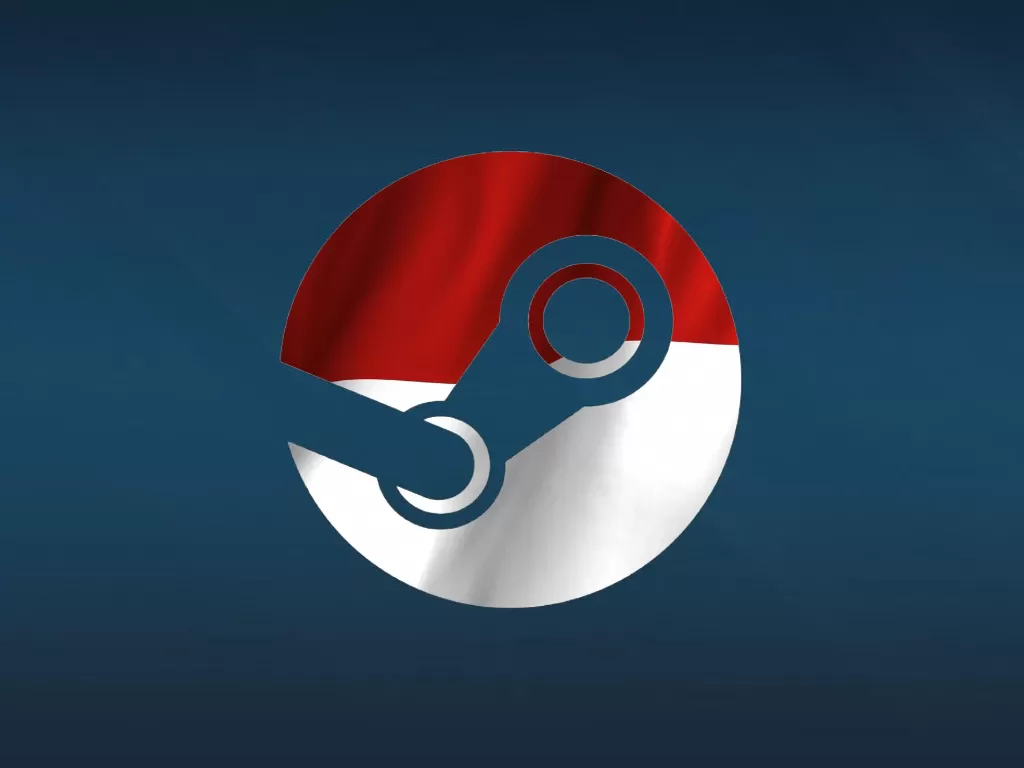 Ilustrasi logo Steam dengan bendera Indonesia (photo/Steam)