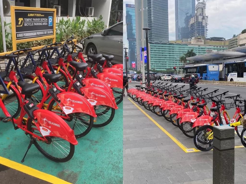 Layanan bike sharing di kota Jakarta. (Instagram/@dishubdkijakarta)