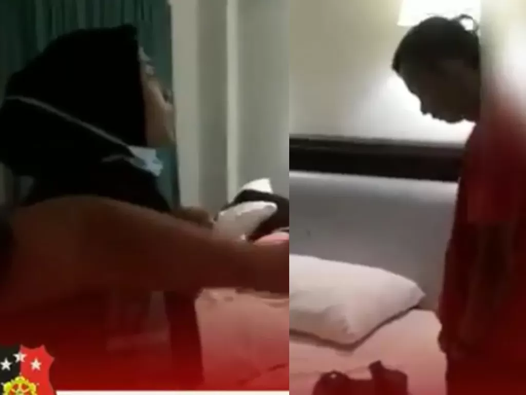 Istri sah memergoki suaminya sedang indehoi dengan perempuan lain di Hotel Grand Inna Medan. (Foto: Istimewa)