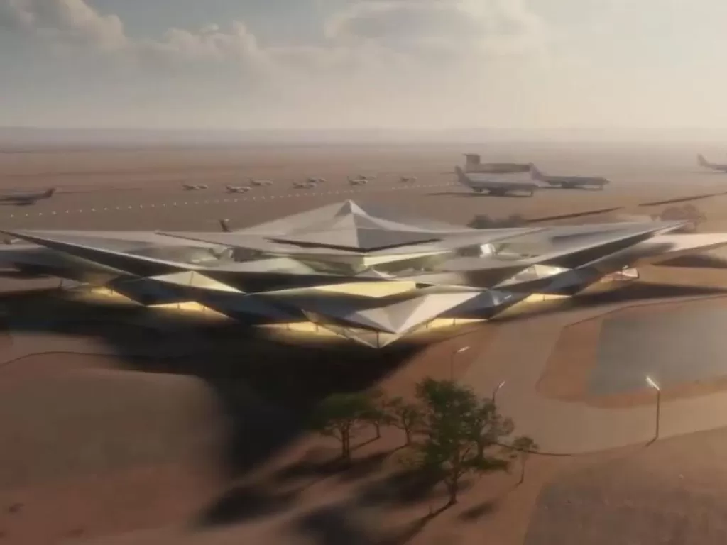 Rancangan pembangunann bandara mewah di Arab Saudi, Amaala Airport. (thetimes.co.uk)