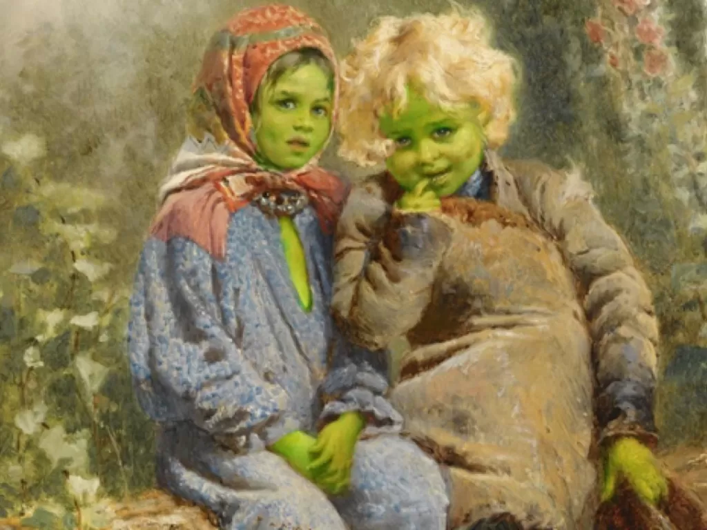 Ilustrasi anak-anak berkulit hijau di Woolpit. (brainwashed.co.uk/Mysteries of the World)