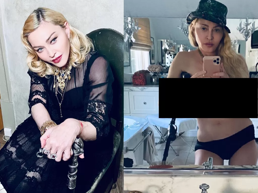 Musisi Madonna yang tampil topless di Instagramnya. (Instagram/@madonna). 