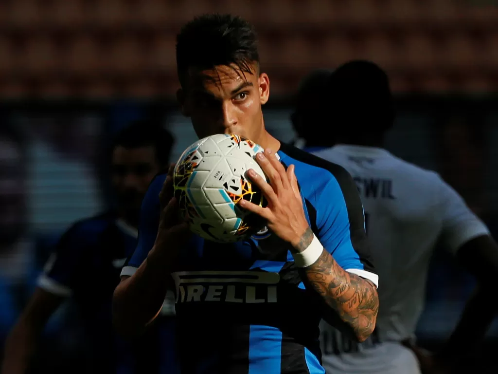 Penyerang Inter Milan, Lautaro Martinez. (REUTERS/Alessandro Garofalo)