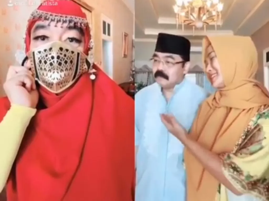 Inul Daratista saat main Tik Tok bareng sang suami (photo/Instagram/@Inul.d)