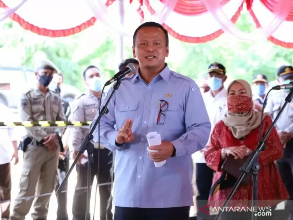 Menteri Kelautan dan Perikanan, Edhy Prabowo memaparkan kebijakan terkait cantrang dan lobster bukanlah kebijakan instan dan tanpa kajian, Kamis (2/7/2020). ANTARA/HO-KKP/pri/am.