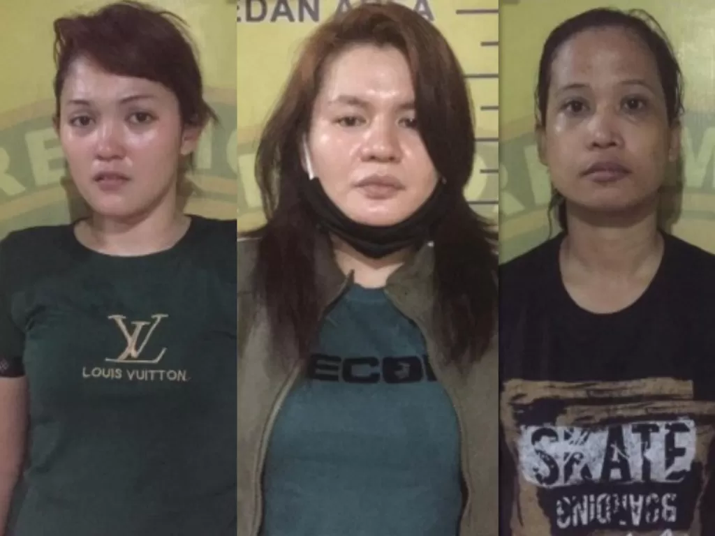 Tiga mama muda ditangkap sedang pesta sabu di Kota Medan. (Istimewa)