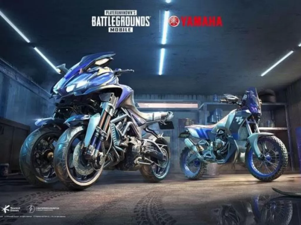 Tampilan 2 unit motor Yamaha yang hadir pada game PUBG Mobile. (sportskeeda.com)