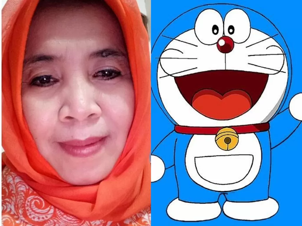 Pengisi suara atau dubber karakter Doraemon berbahasa Indonesia Nurhasanah (photo/Instagram/@nurhasanahdora) Doraemon (photo/Istimewa)