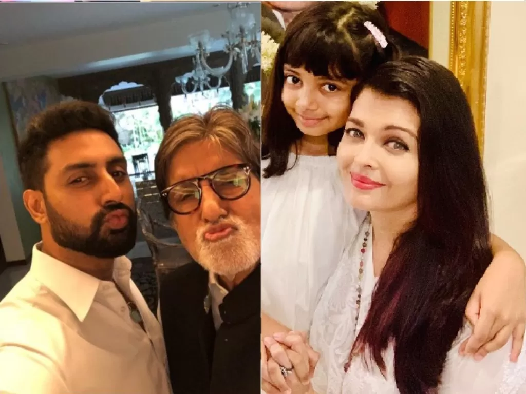 Kiri: Abishek Bachchan dan Amitabh Bachchan (instagram/@bachchan), kanan: Aaradhya Bachchan dan Aishwarya Rai Bachchan. (Instagram/@aishwaryaraibachchan_arb)