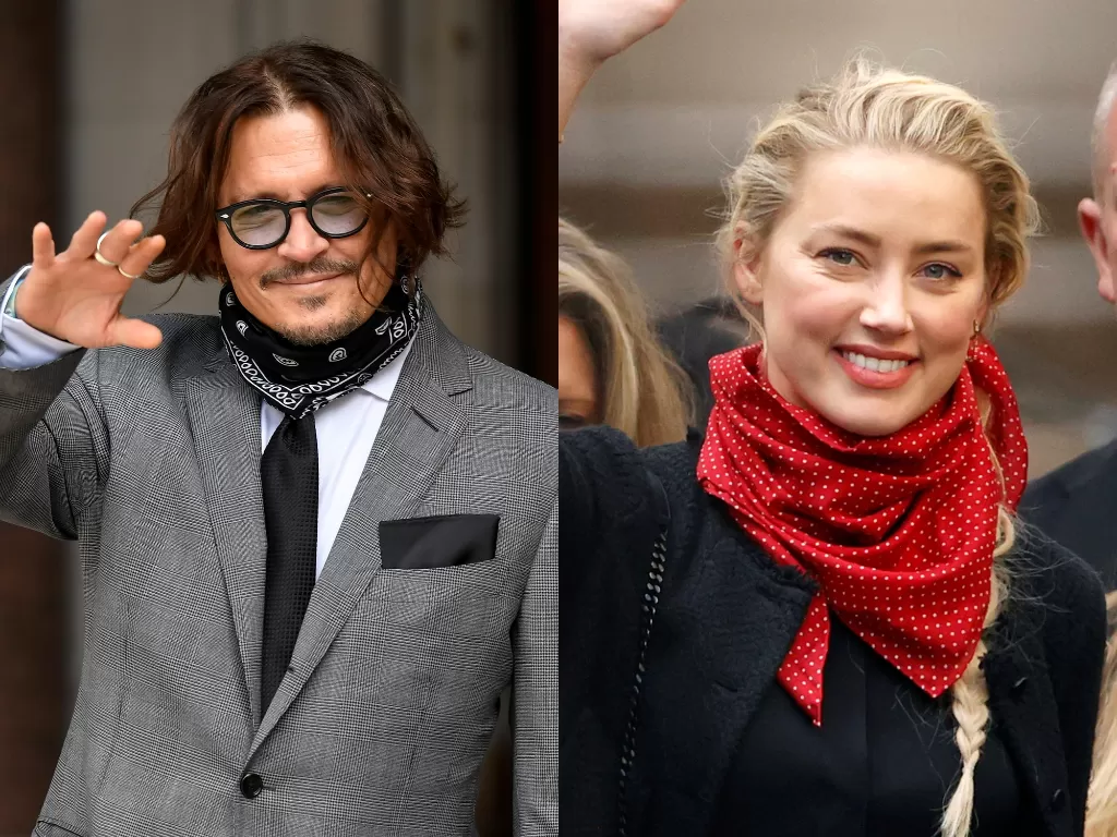 Johnny Depp dan Amber Heard. (REUTERS/John Sibley/Toby Melville