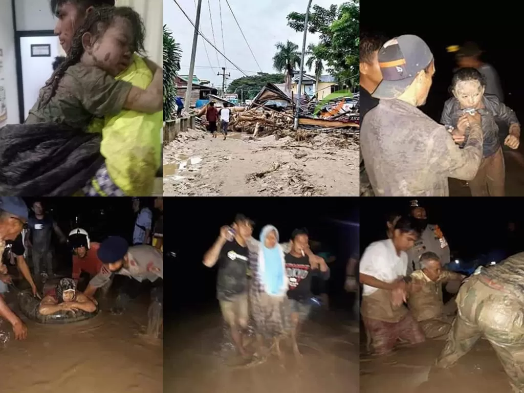 Banjir bandang di Luwu Utara, Sulawesi Selatan.