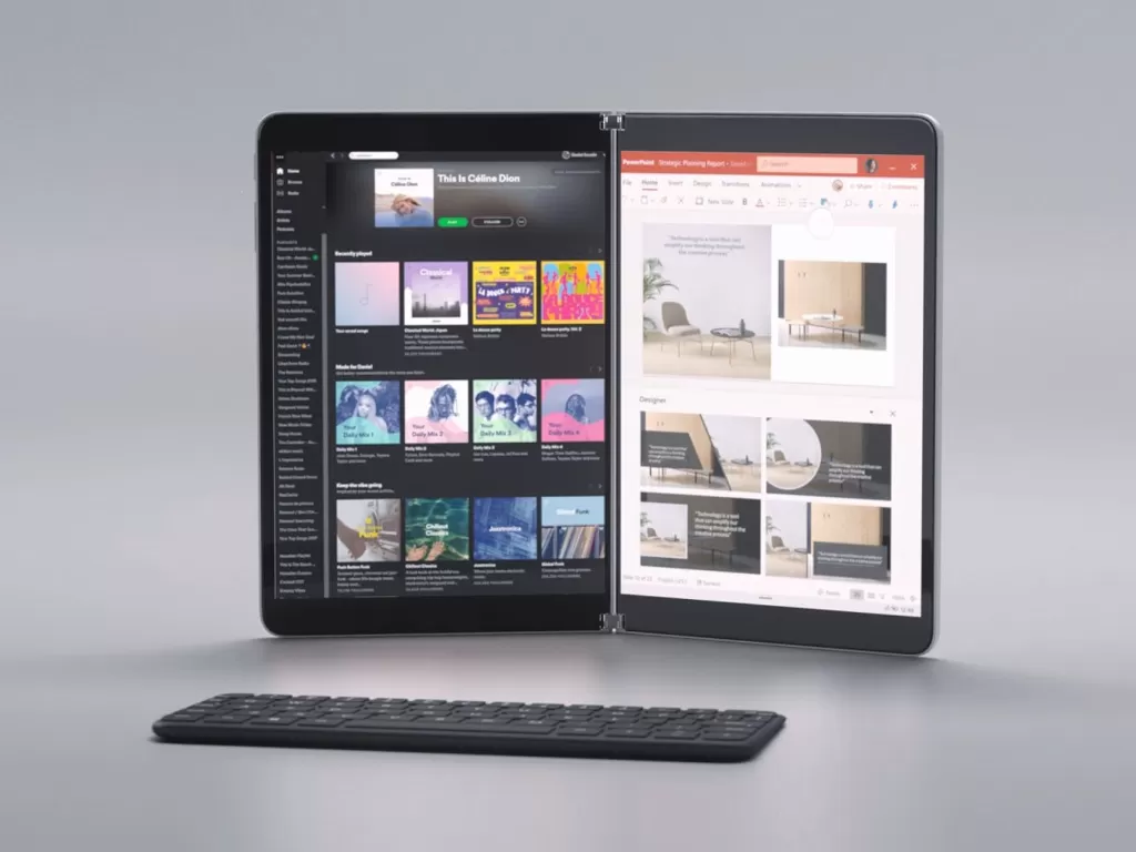 Perangkat Surface Duo milik Microsoft dengan OS Android (photo/Dok. Microsoft)