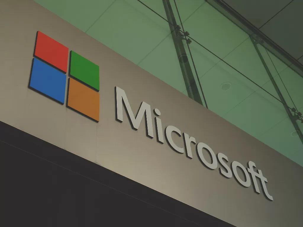 Logo perusahaan Microsoft (photo/Unsplash/Franck V)
