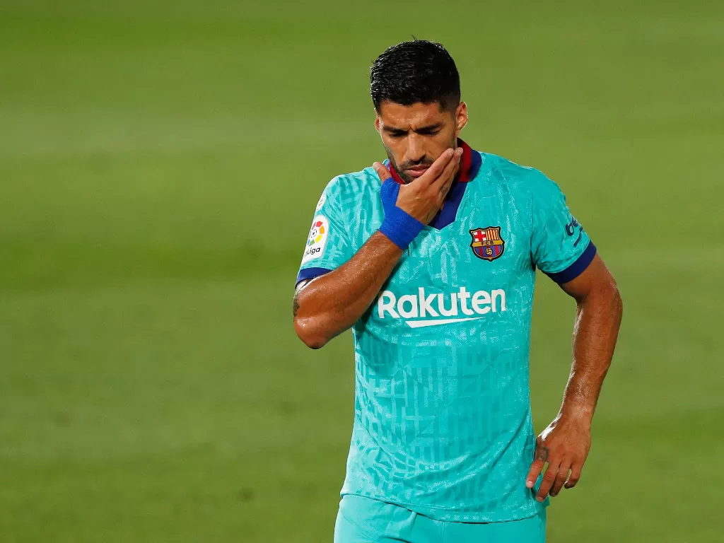 Penyerang Barcelona, Luis Suarez. (REUTERS/Albert Gea)