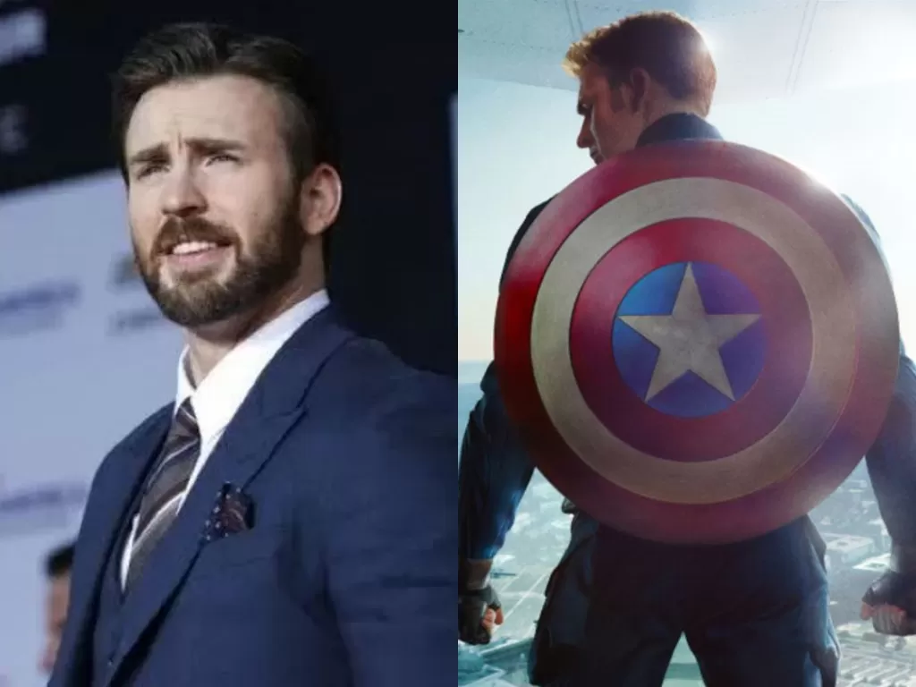 Chris Evans dan perisai Captain America. (Reuters/IMDb)