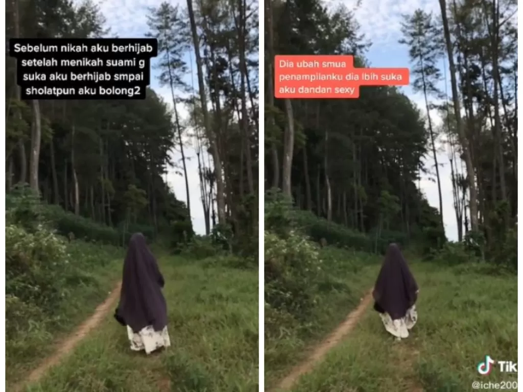 Istri rela lepas hijab dan tampil seksi demi suami, tapi tetap saja selingkuh. (TikTok/@iche20082017)