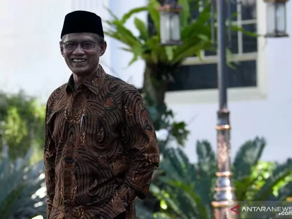 Ketua Umum PP Muhammadiyah Prof Dr Haedar Nashir. (ANTARA/Sigid Kurniawan)