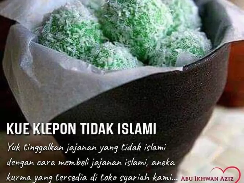 Foto kue klepon tidak Islami yang viral. (Foto: Istimewa)